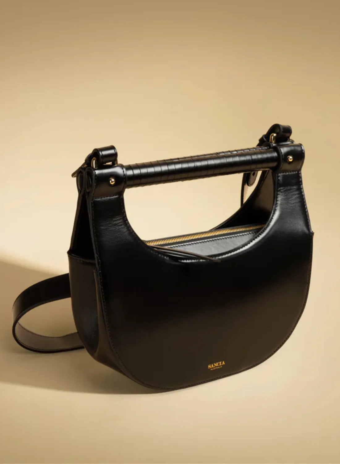 Sancia Almira Halfmoon Bag in BLACK