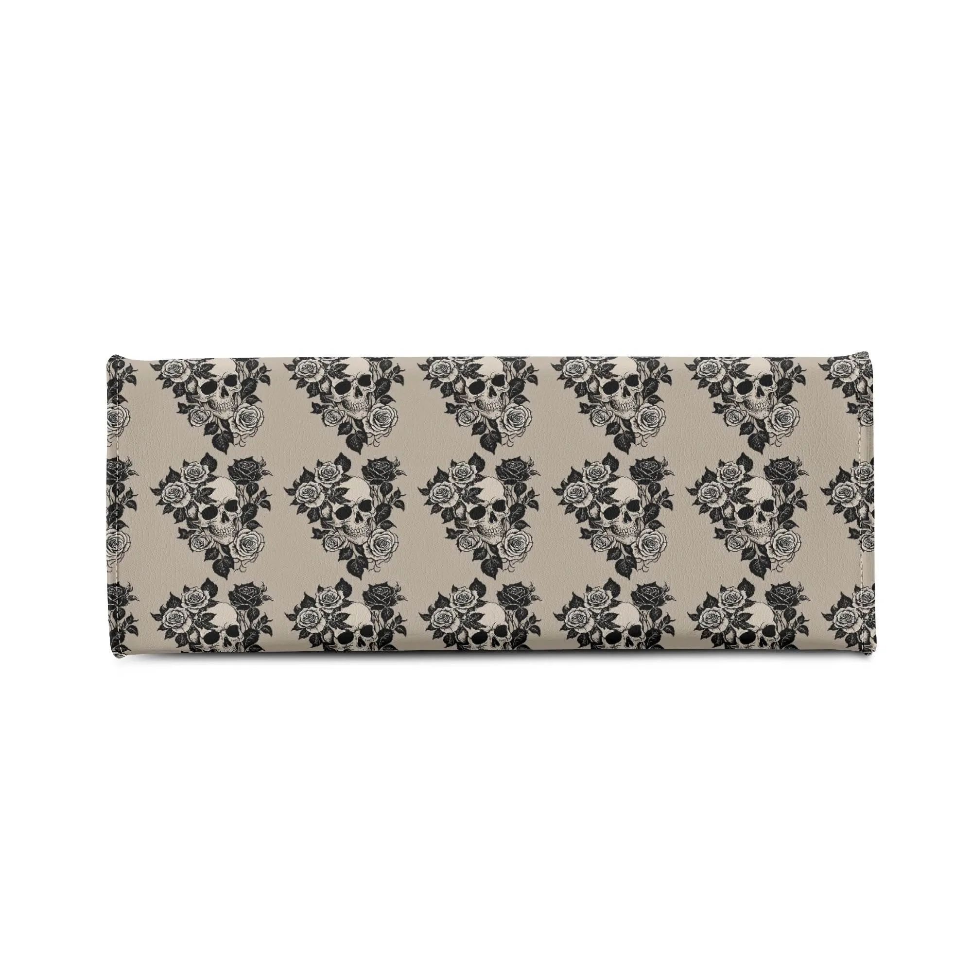 Sepia Skull and Rose Luxury Women Leather Handbag