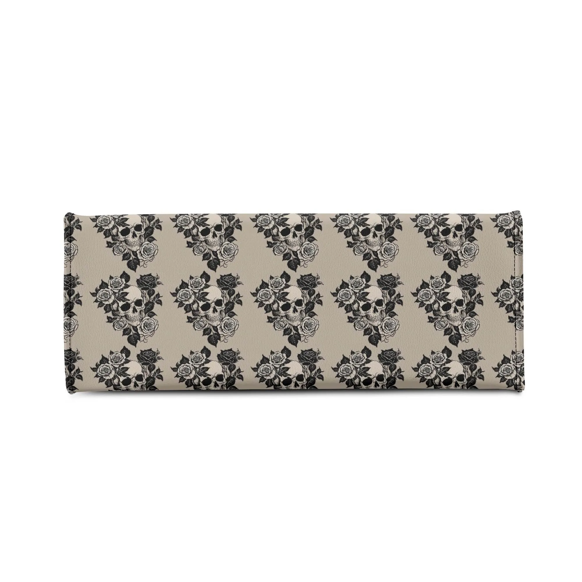 Sepia Skull and Rose Luxury Women Leather Handbag