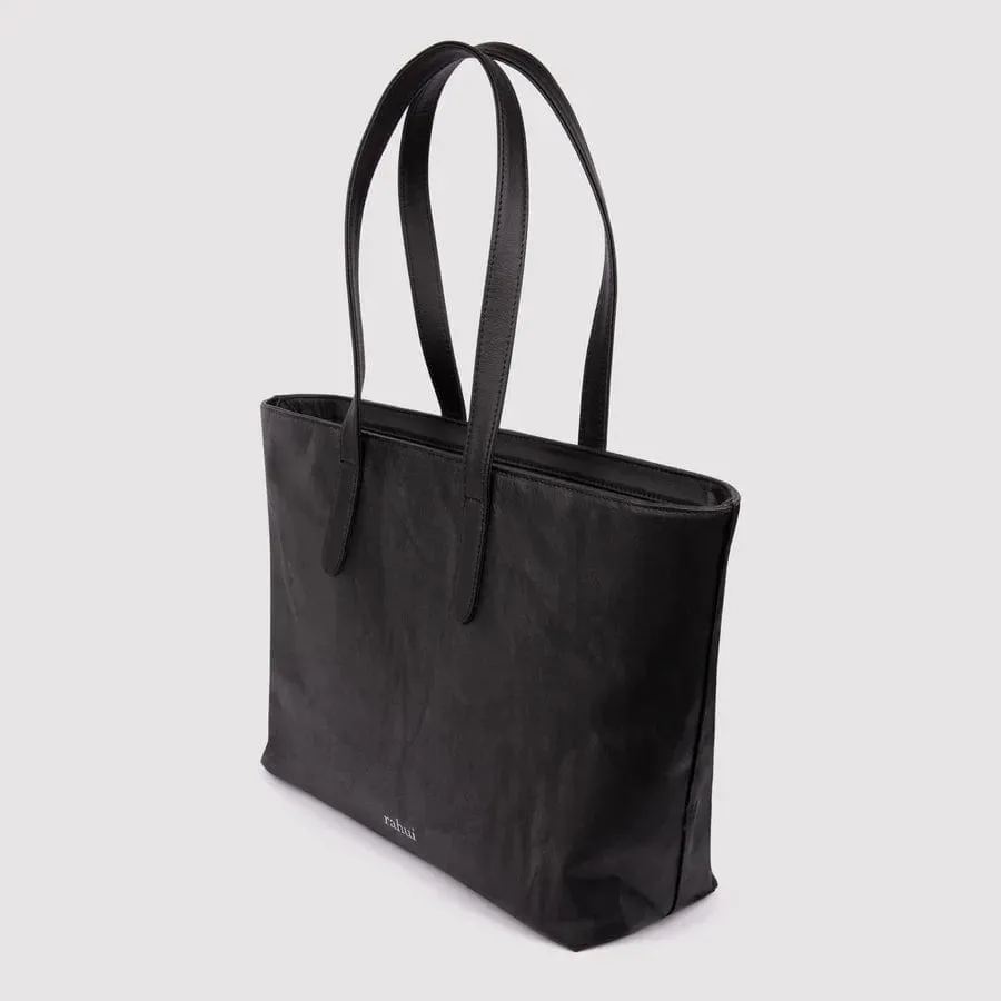 Sequoia Piñatex Leather Vegan Zip Tote | Black