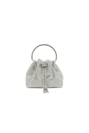 Silver Crystal Pouch Evening Bag