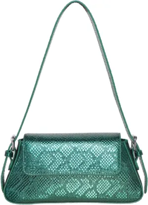 Silver Metallic Evening Bag for Women Y2K Silver Leather Shoulder Bags Sparkle Purse for Prom Wedding Party