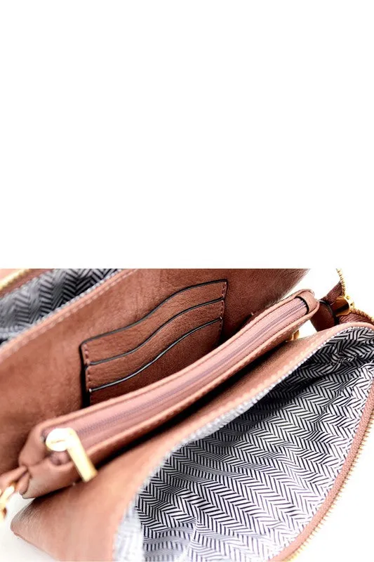 Simple Multi-Compartment Crossbody Wristlet
