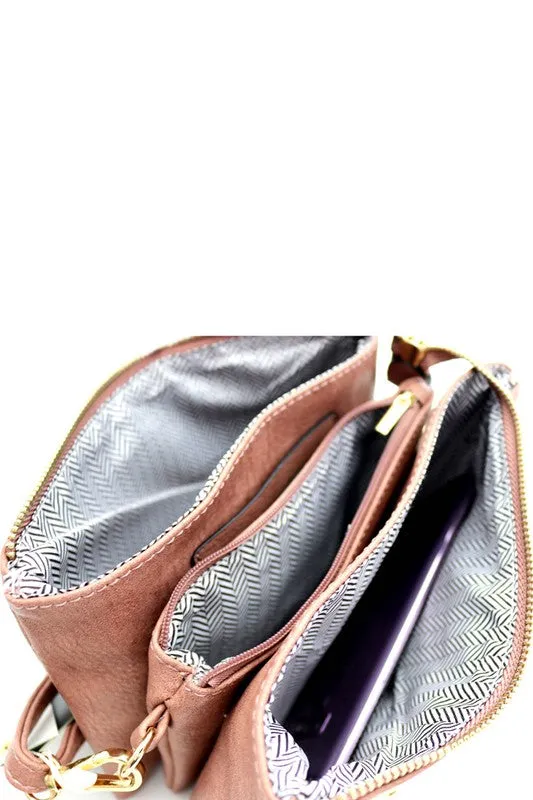 Simple Multi-Compartment Crossbody Wristlet