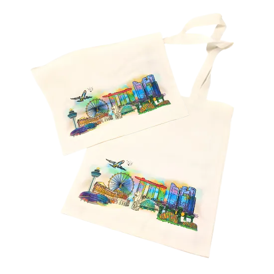 Singapore Theme Premium Cotton Tote Bag