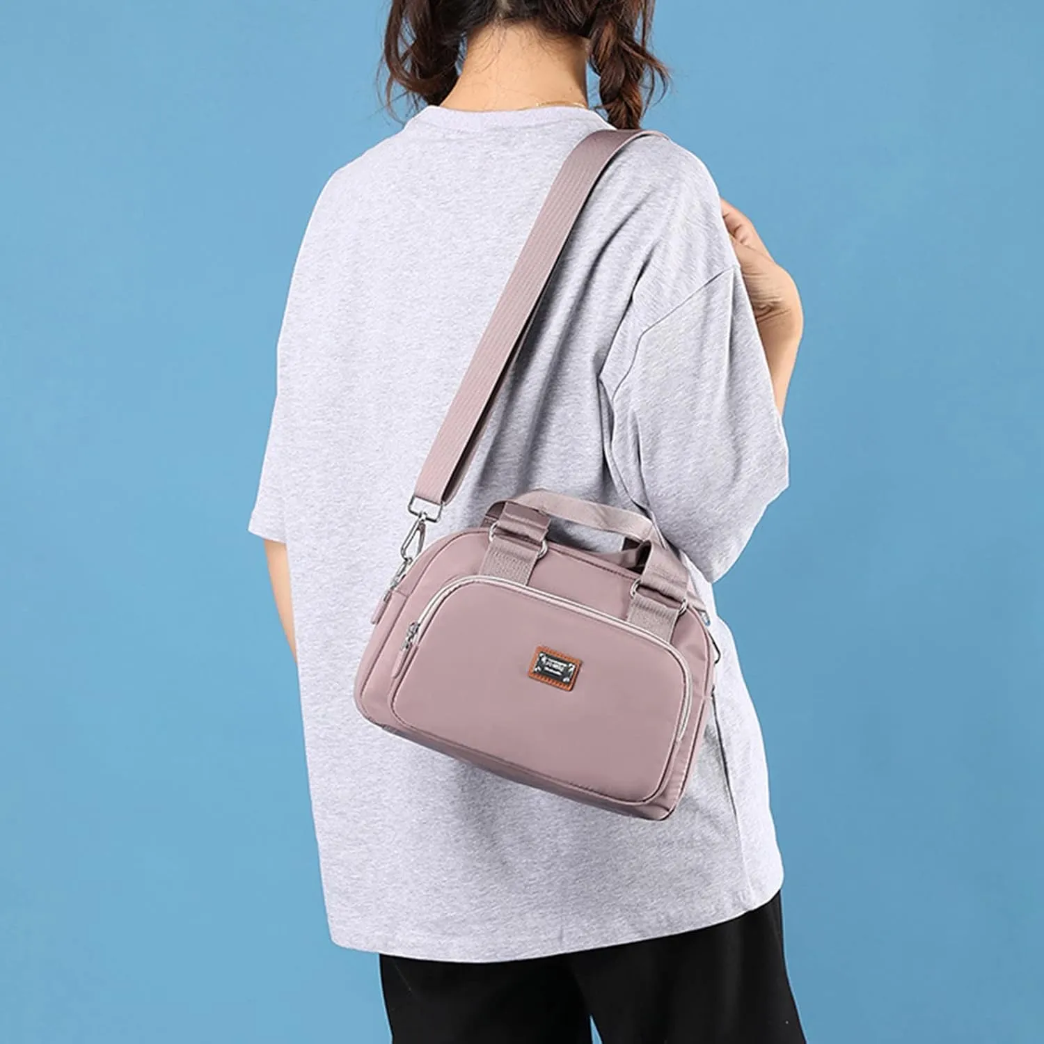 Sling Bags for Women Anti Theft Travel Beach Tote Shoulder Bags for Summer Vacation Multi Compartment Purse(A)