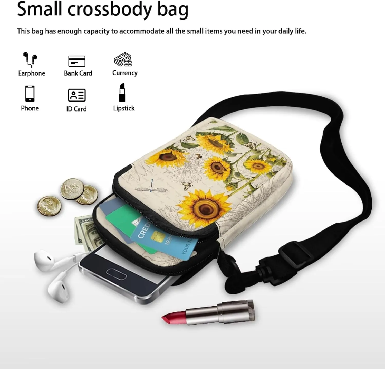 Small Crossbody Bags for Women Travel with Adjustable Strap