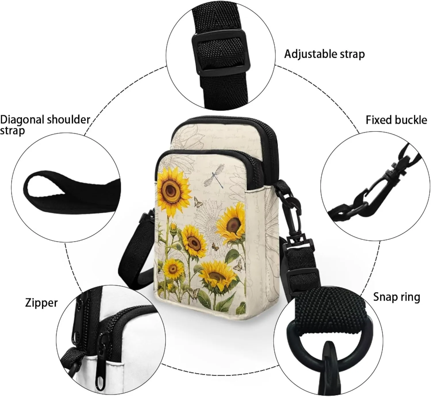 Small Crossbody Bags for Women Travel with Adjustable Strap