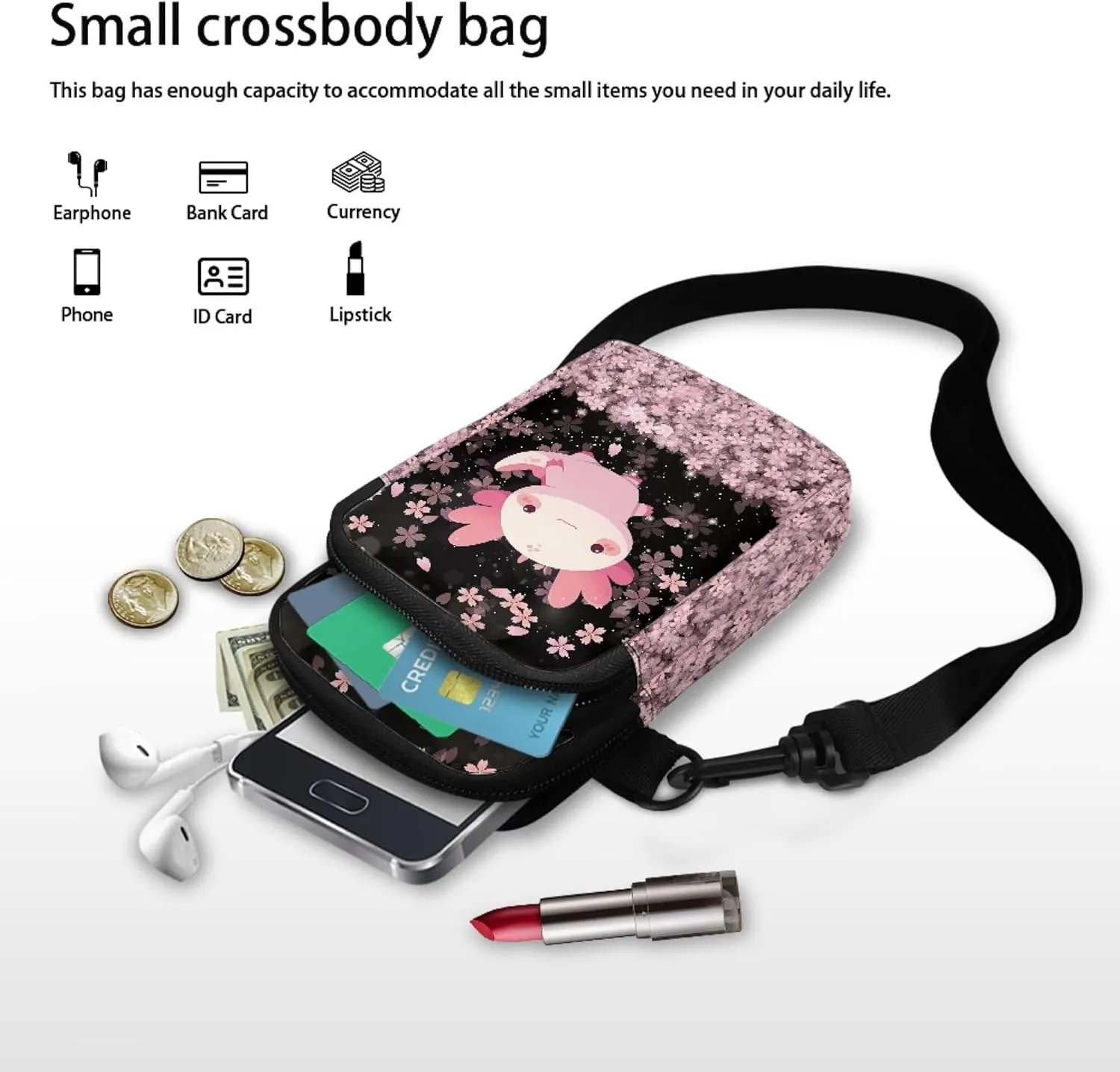 Small Crossbody Bags for Women Travel with Adjustable Strap