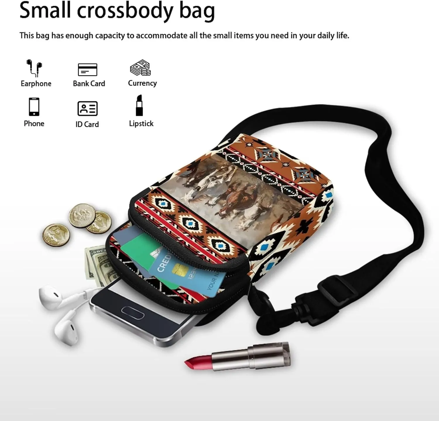 Small Crossbody Bags for Women Travel with Adjustable Strap