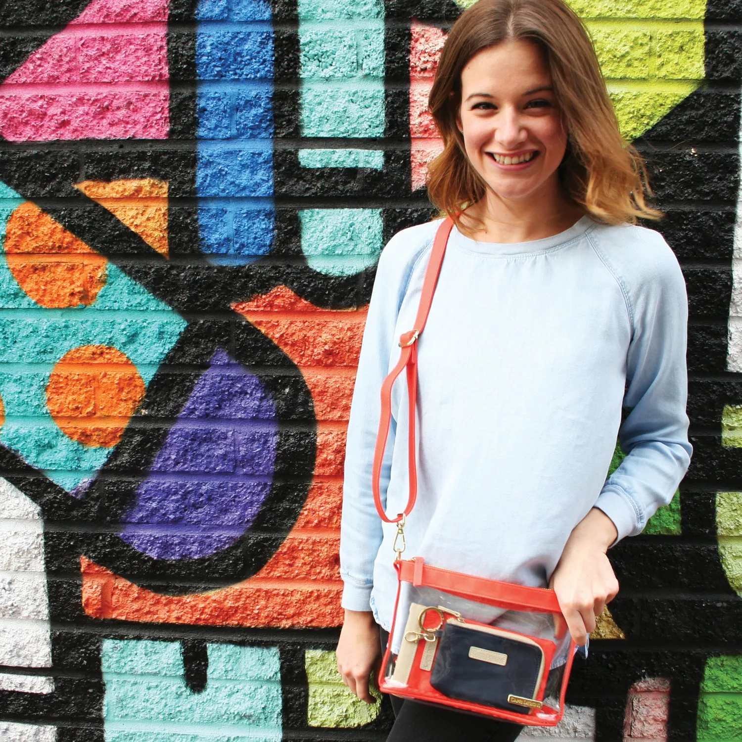 Small Crossbody - Orange and Clear