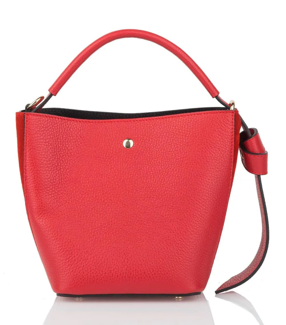 SMALL LEATHER BUCKET HANDBAG