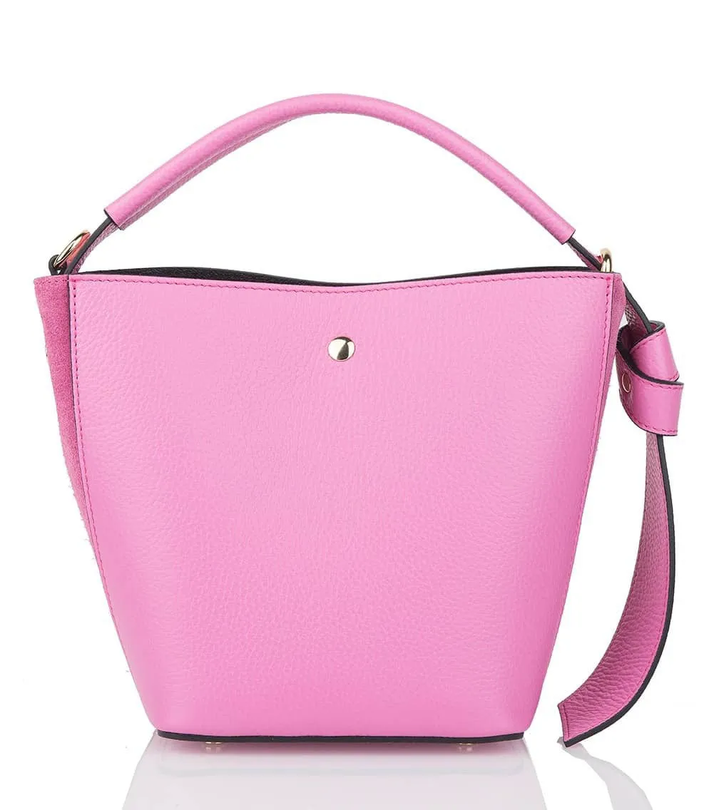 SMALL LEATHER BUCKET HANDBAG