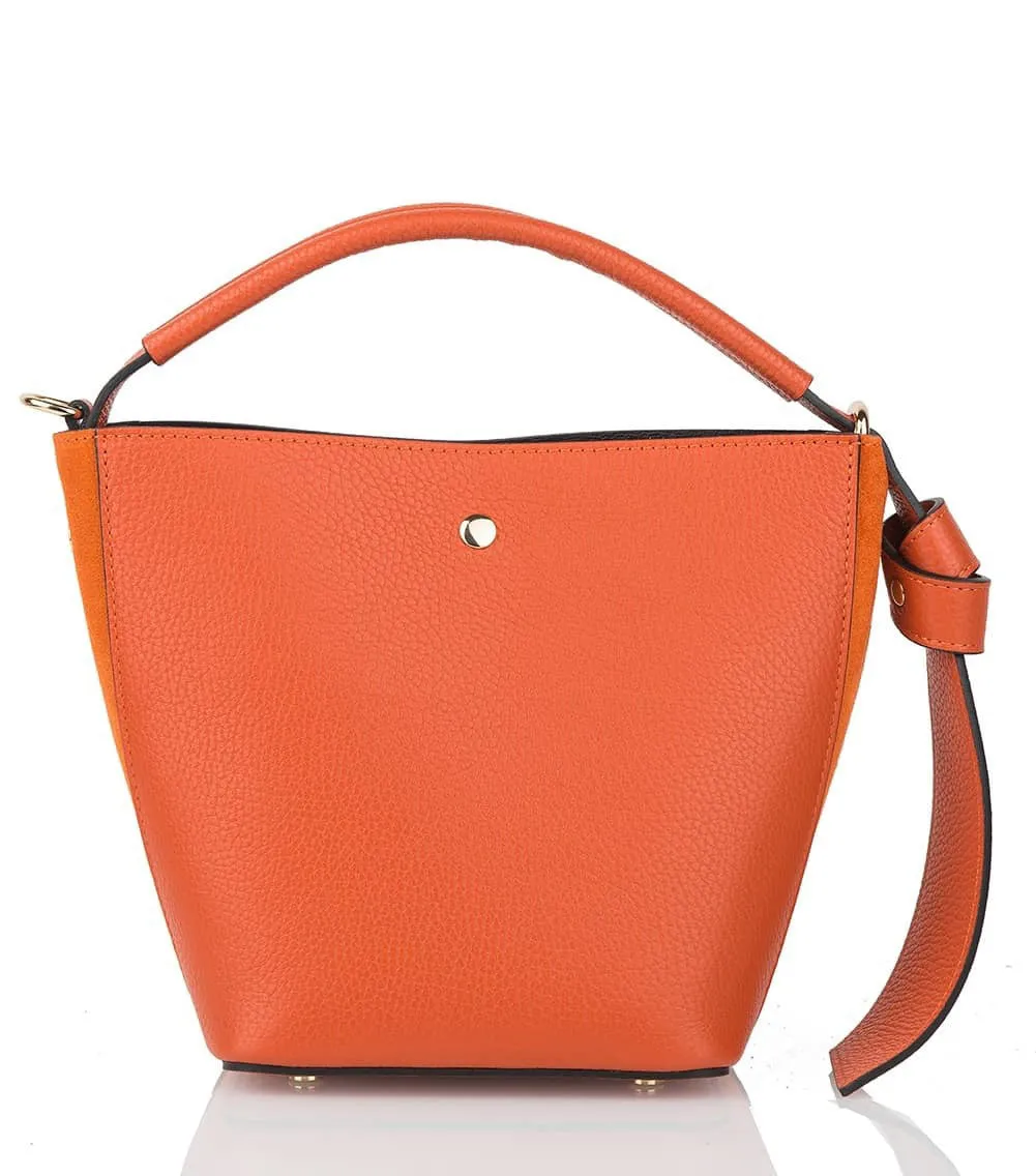 SMALL LEATHER BUCKET HANDBAG