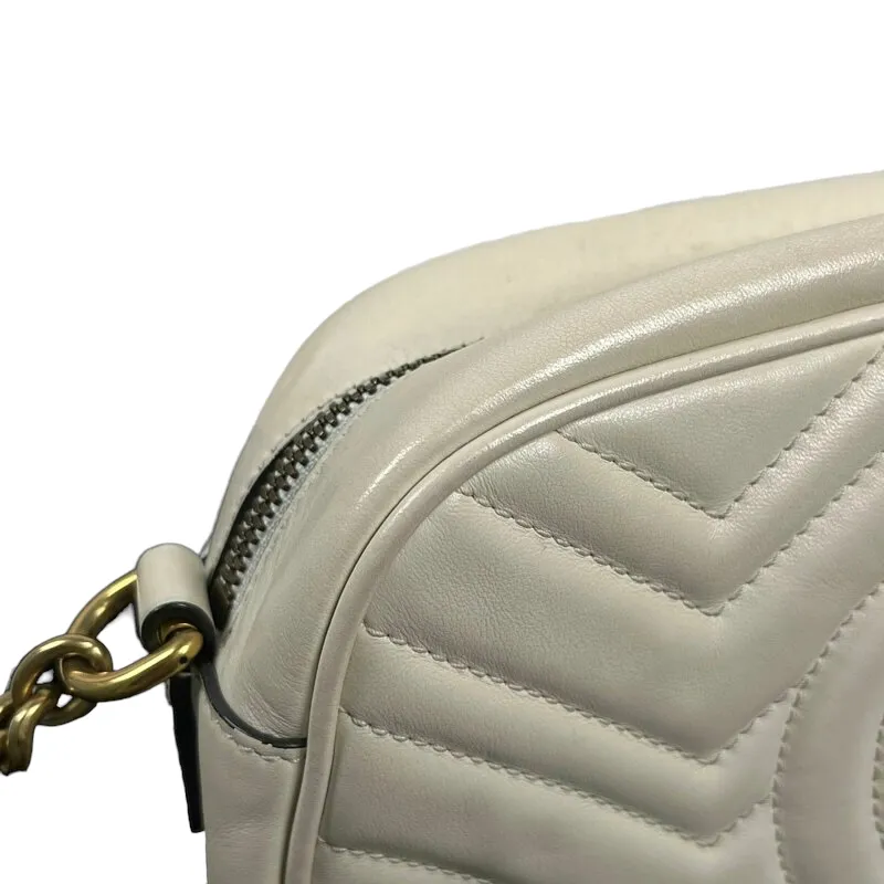 Small Marmont Leather Camera Cream GHW