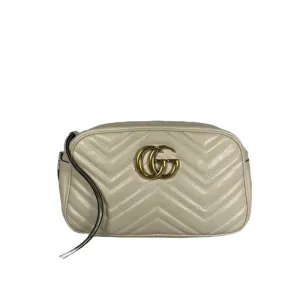 Small Marmont Leather Camera Cream GHW