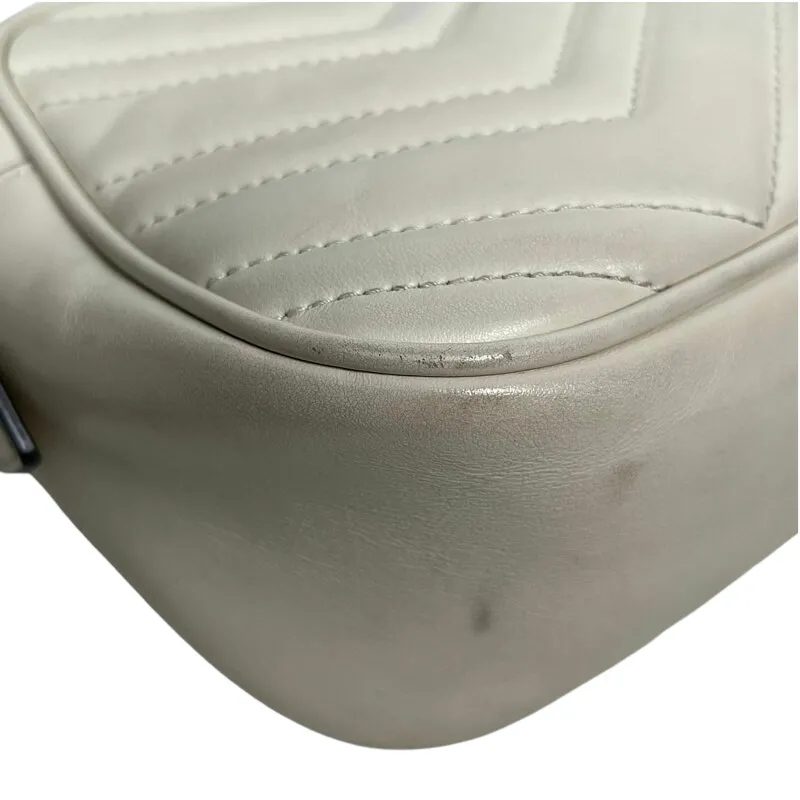 Small Marmont Leather Camera Cream GHW