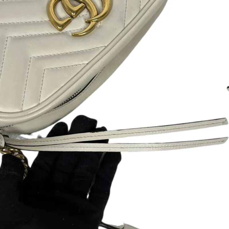 Small Marmont Leather Camera Cream GHW