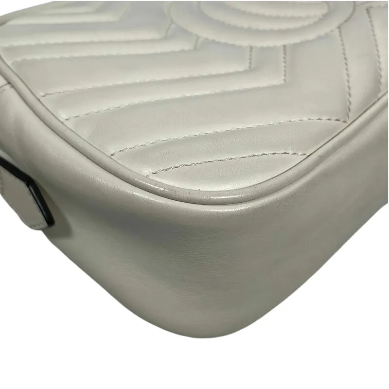 Small Marmont Leather Camera Cream GHW