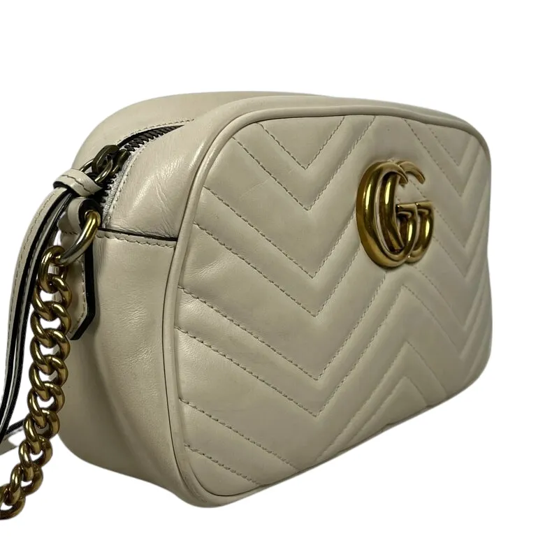 Small Marmont Leather Camera Cream GHW