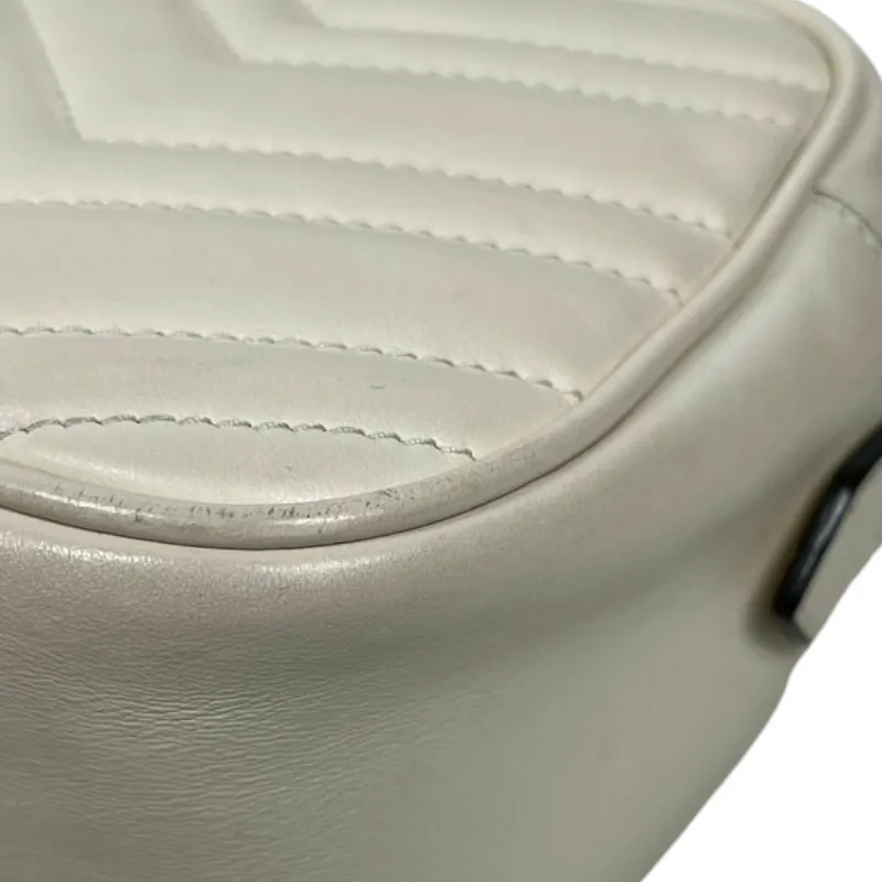 Small Marmont Leather Camera Cream GHW