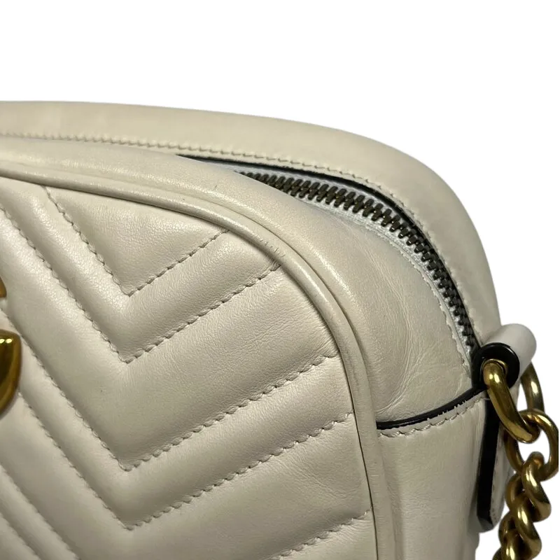Small Marmont Leather Camera Cream GHW