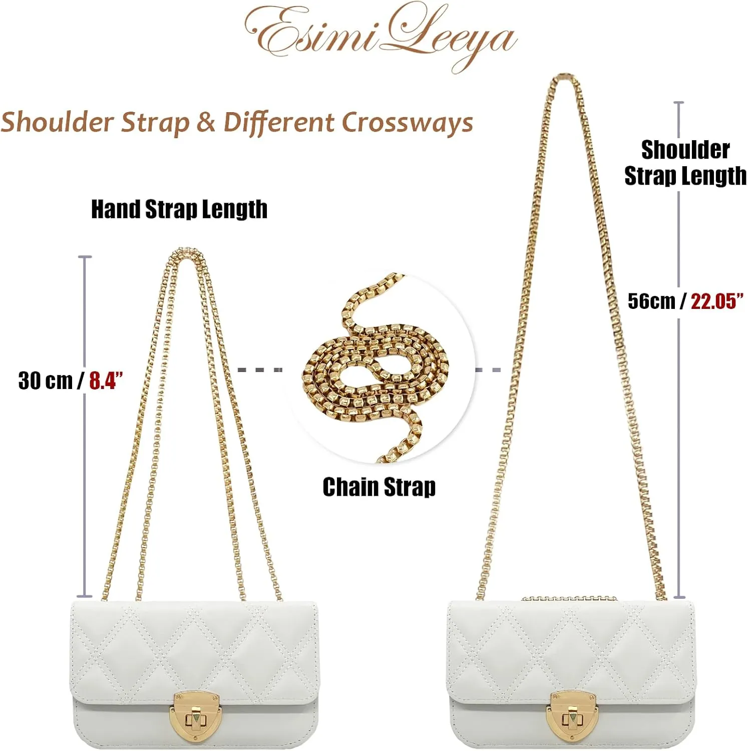 Small Mini Handbags for Women with Golden Chain Cross Body Purses for Women