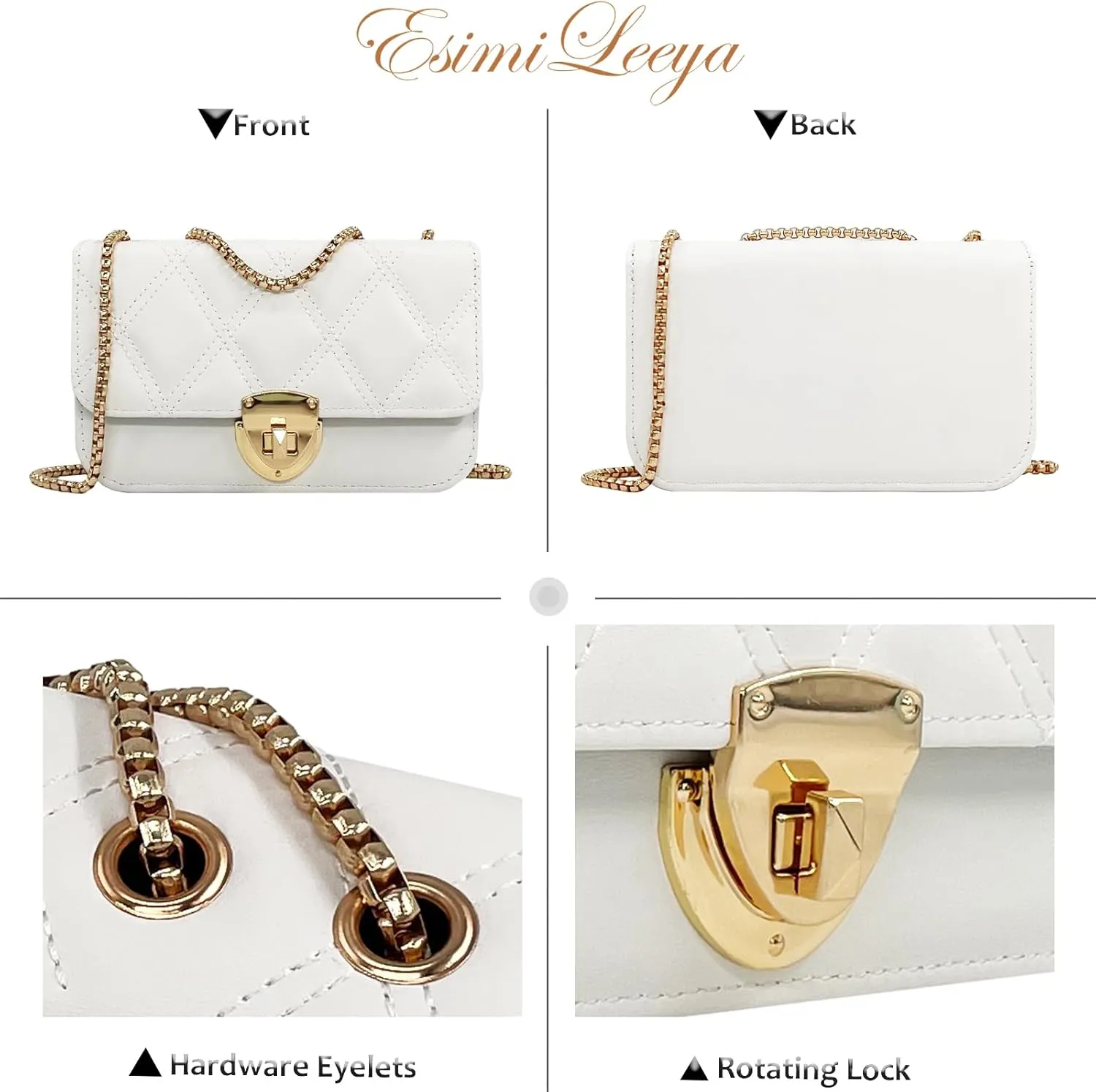 Small Mini Handbags for Women with Golden Chain Cross Body Purses for Women