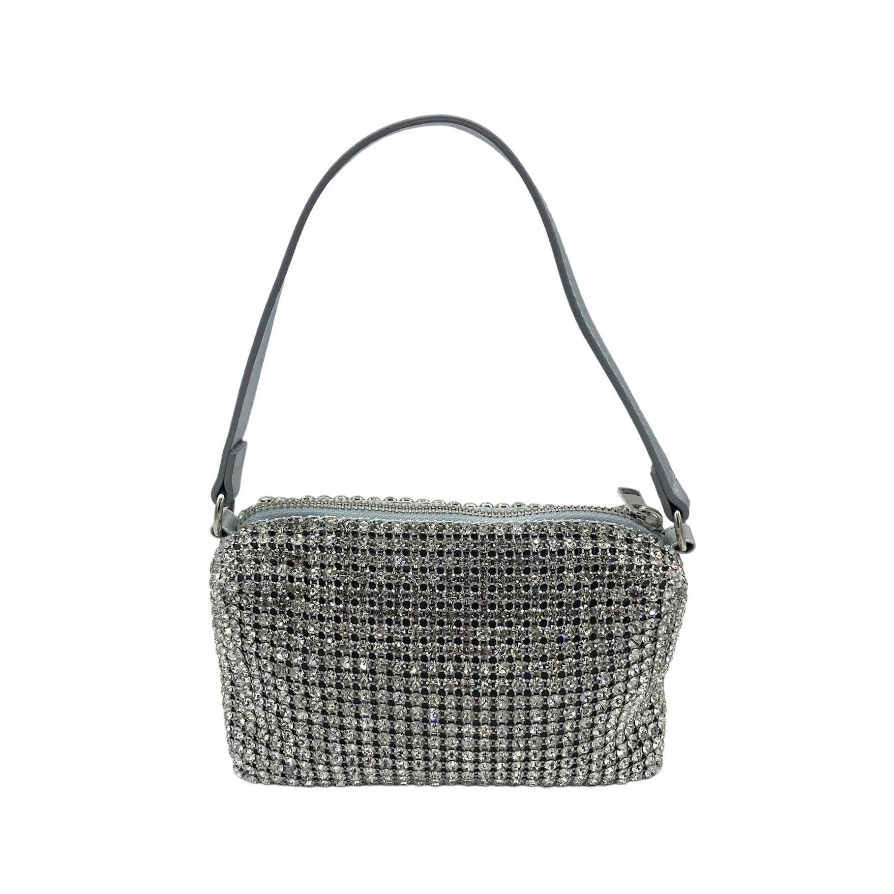 Small silver crystal disco bag