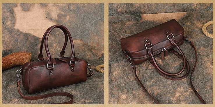 Small Womens Black Shoulder Handbag Genuine Leather Crossbody Bags