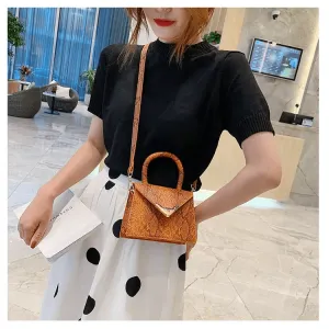 Snake Skin Square Bag: Luxury Snakeskin Shoulder Bag with Adjust. Strap