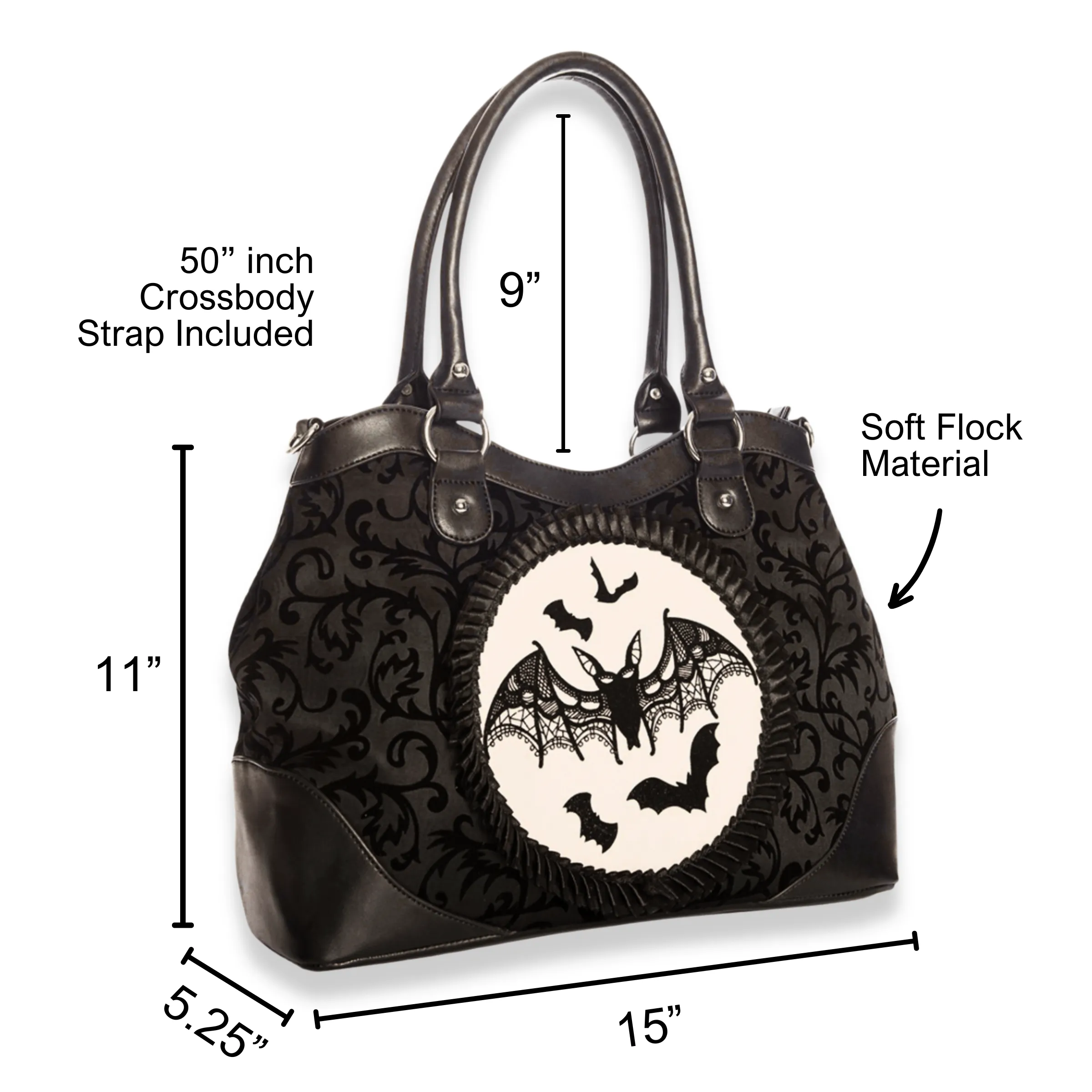 Soft Flock Night Bats Shoulder & Crossbody Bag