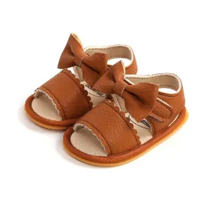 Solid Bow Baby Sandals