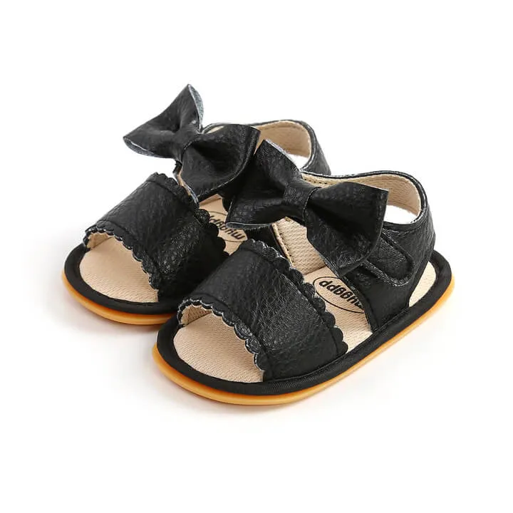 Solid Bow Baby Sandals