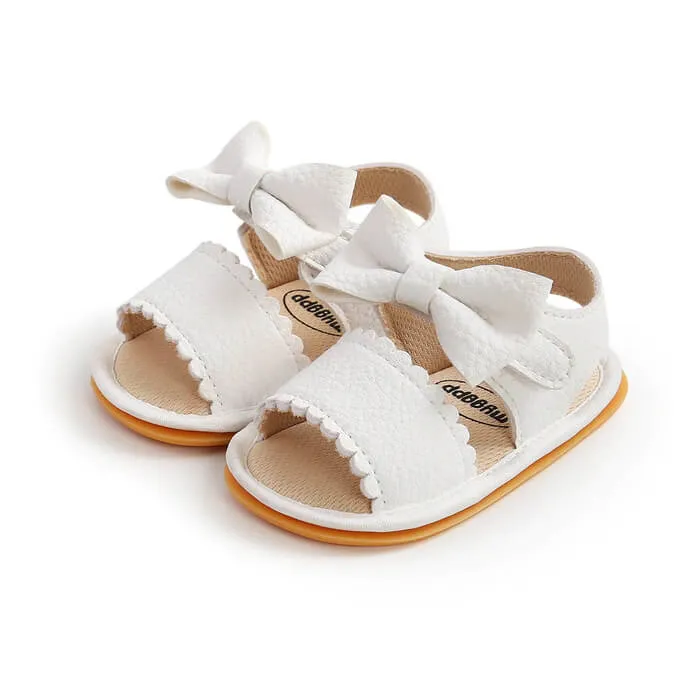 Solid Bow Baby Sandals