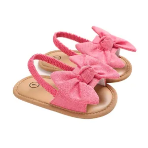 Solid Bowknot Baby Sandals
