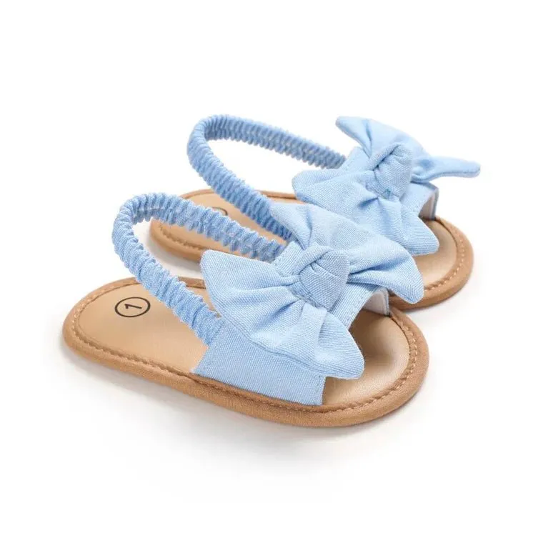 Solid Bowknot Baby Sandals