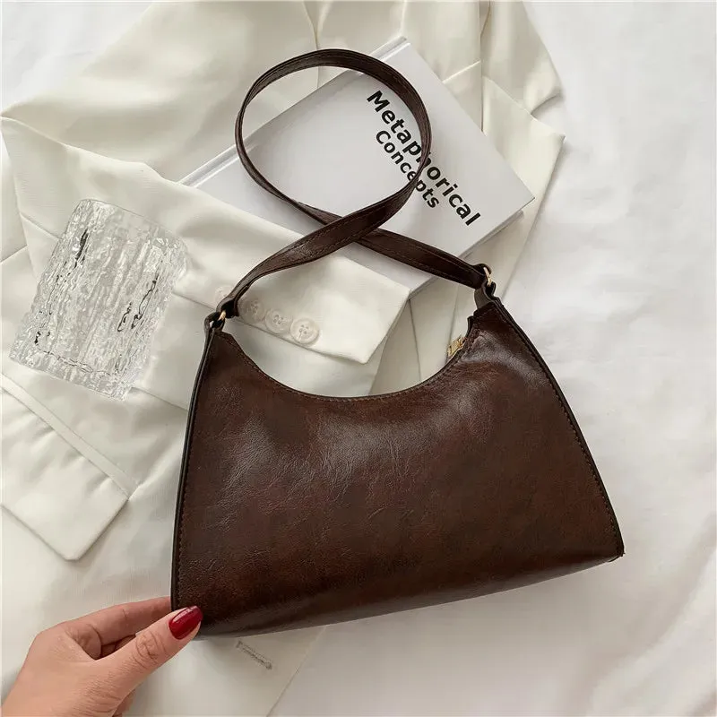 Spring Bag Ideas: Classic Leather Crossbody Bag with Fashion Wide Strap