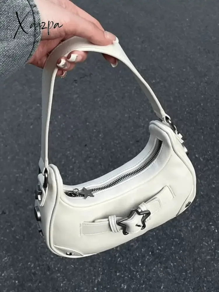 Star Embellish Pu Leather Shoulder Bag