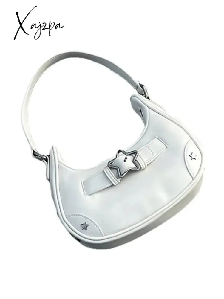 Star Embellish Pu Leather Shoulder Bag