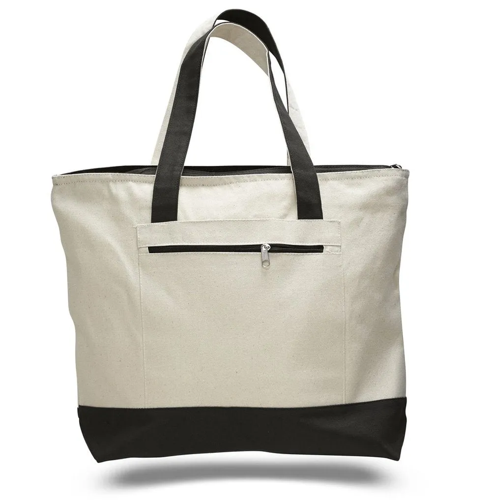 Stay Stylish And Organized With This Trendy Custom Zip-Up Tote Bag!