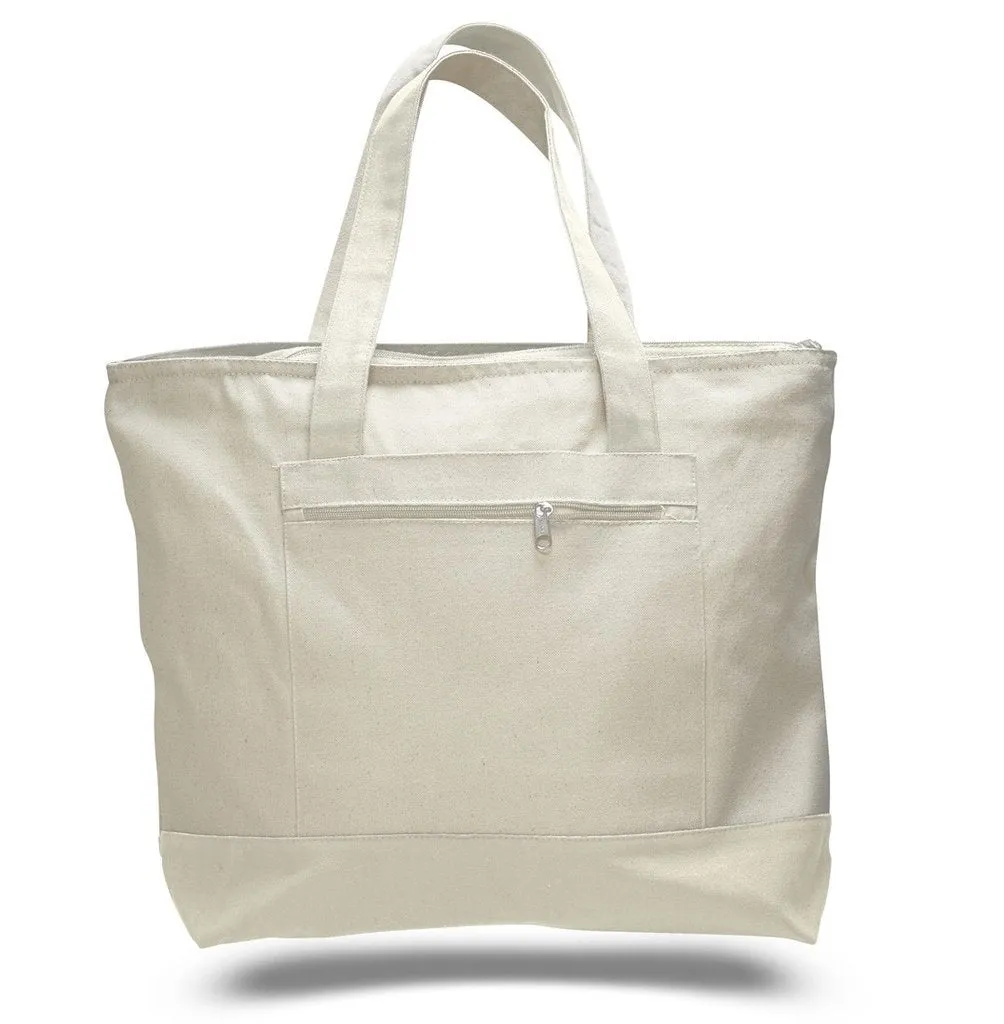 Stay Stylish And Organized With This Trendy Custom Zip-Up Tote Bag!