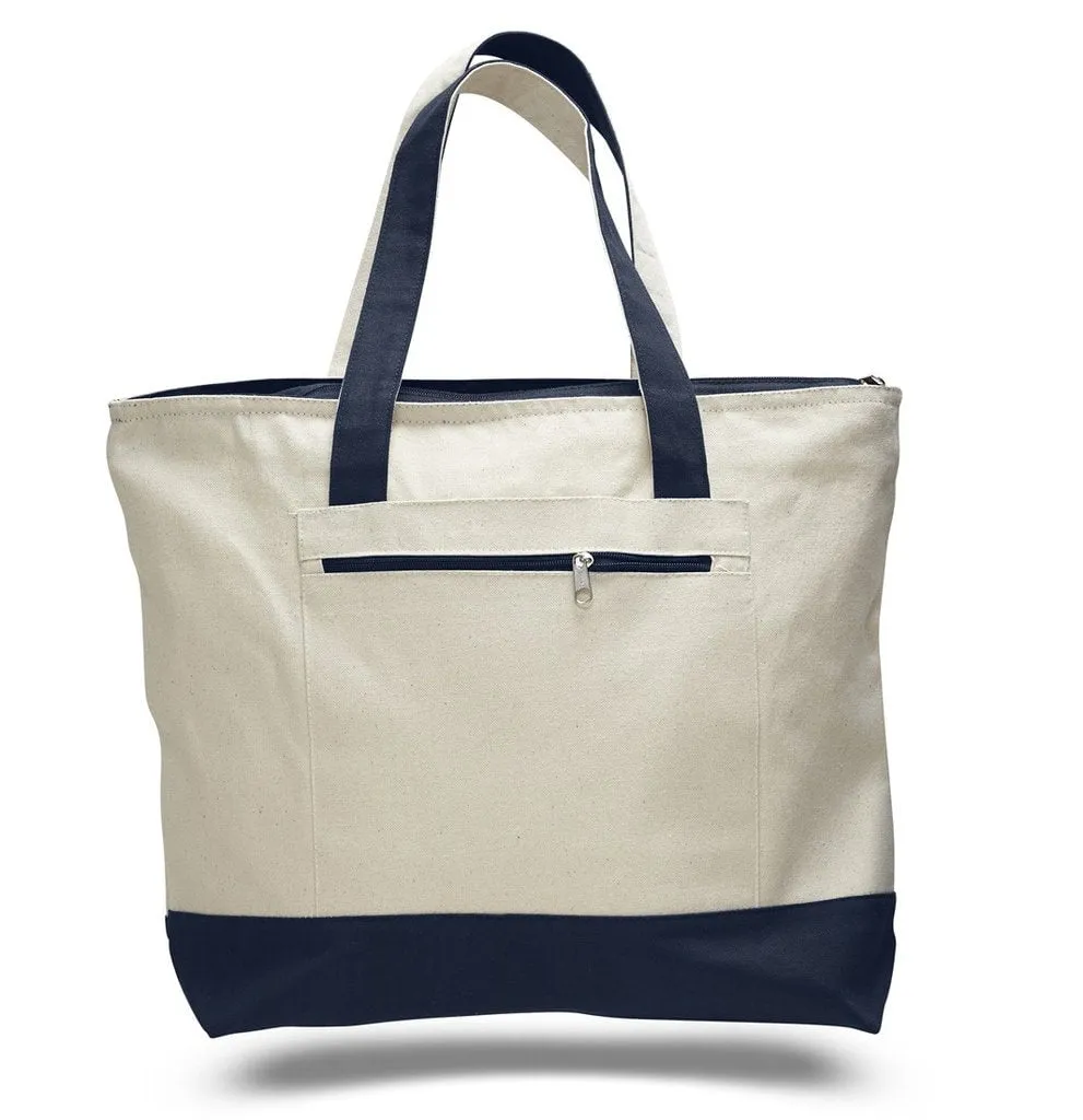 Stay Stylish And Organized With This Trendy Custom Zip-Up Tote Bag!