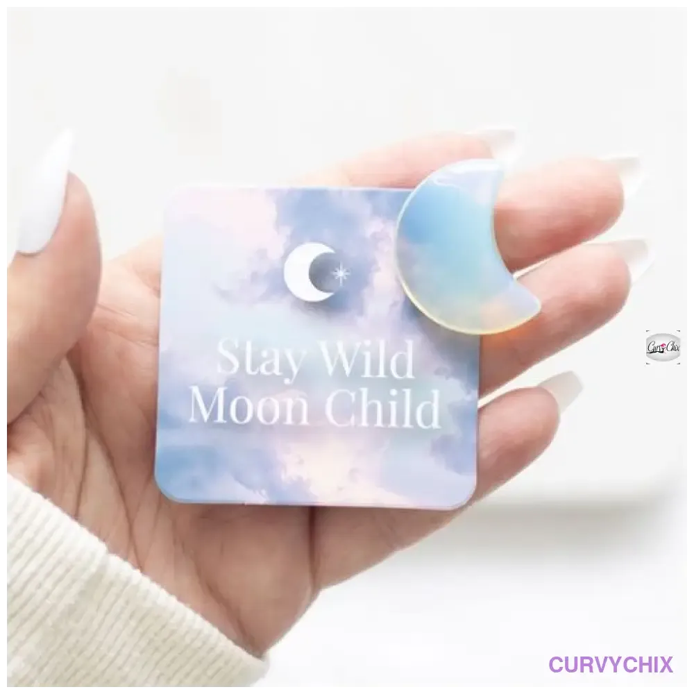 Stay Wild Opalite Crystal Moon in a Bag