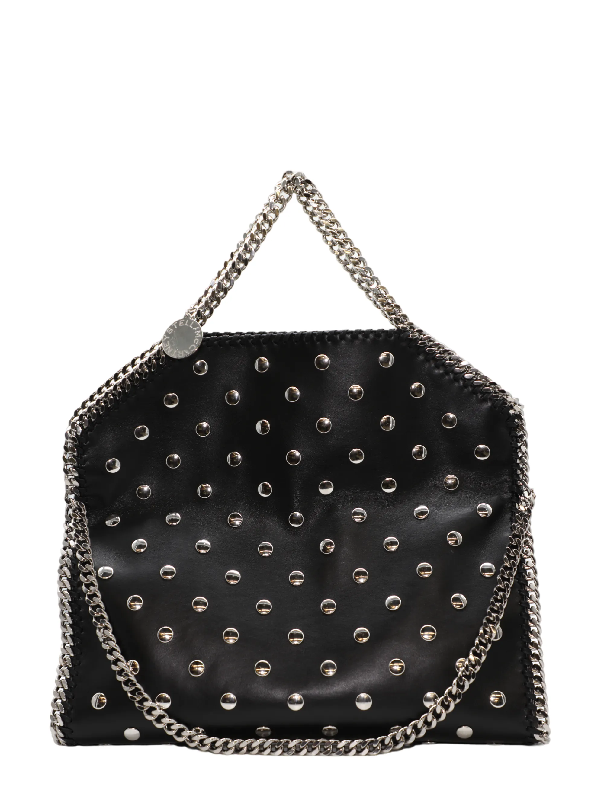 Stella McCartney 3-Chain Tote All Over Studded Alter Mat Handbag in Black
