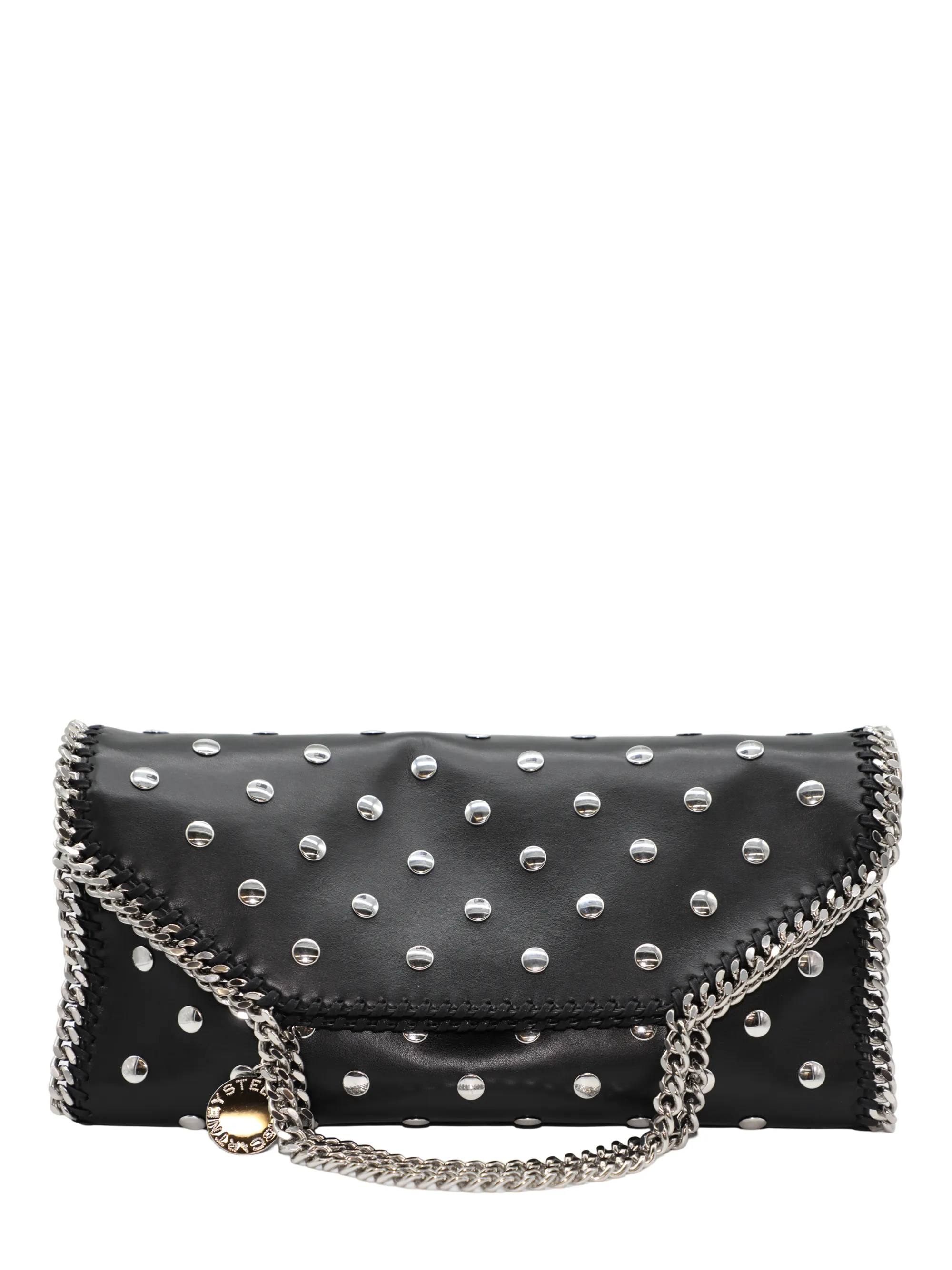 Stella McCartney 3-Chain Tote All Over Studded Alter Mat Handbag in Black