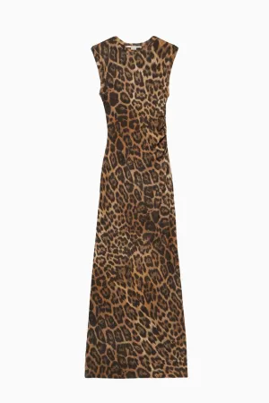 Stella McCartney Leopard Mesh Sleeveless Dress - Multicolour Brown