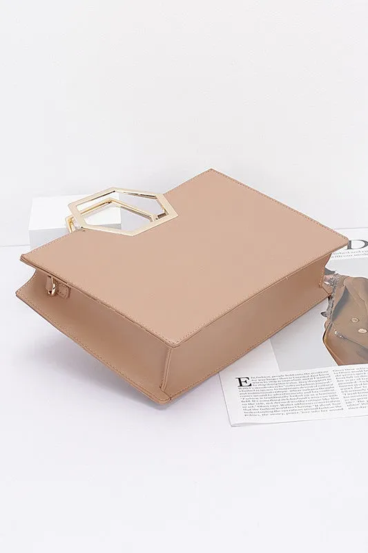 Structured Top Handle Tote Bag