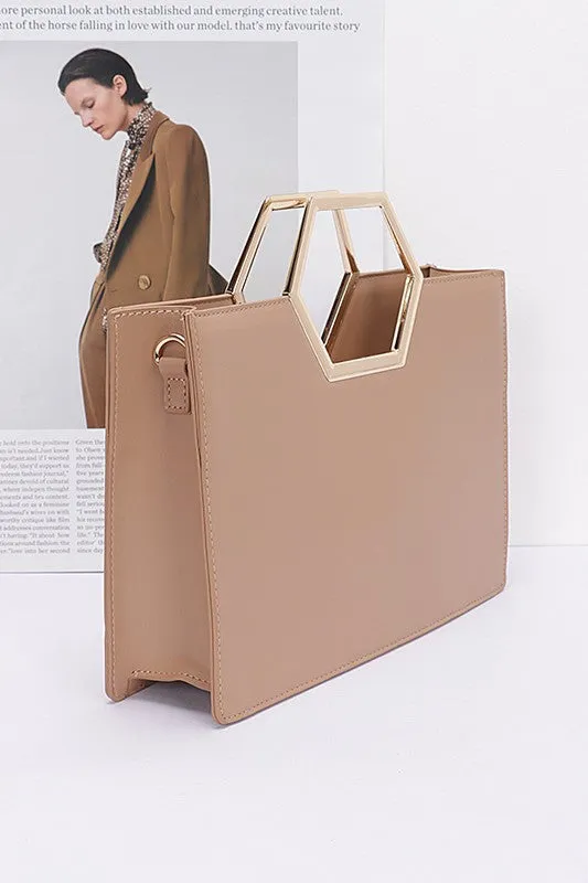 Structured Top Handle Tote Bag
