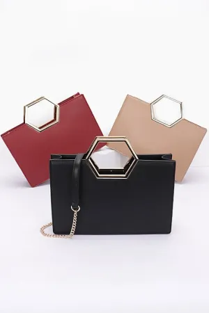 Structured Top Handle Tote Bag